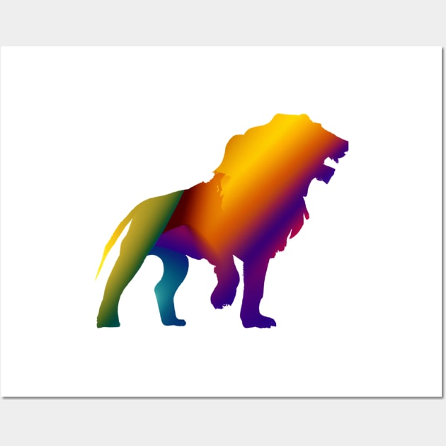 Cute Color Gradient Lion Shape Drawing Wall Art by Play Zoo